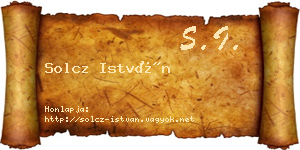 Solcz István névjegykártya